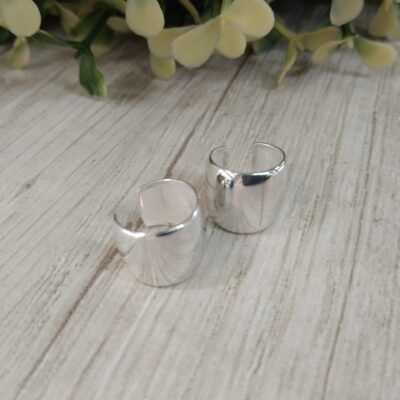 Aros plata ear cuff liso 10 mm