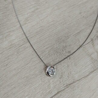 Collar plata rodinada punto de luz 7,5 mm 40-44 cm