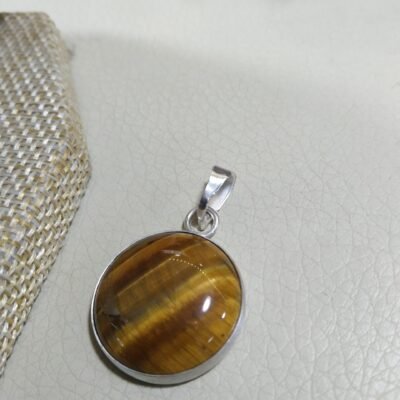 Colgante plata ojo de tigre 2 cm