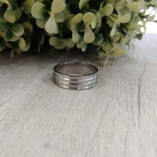 Anillo acero triple linea nro 24