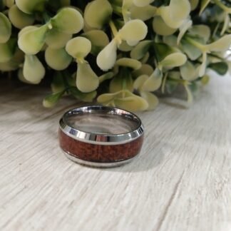 Anillo acero simil madera nro 13