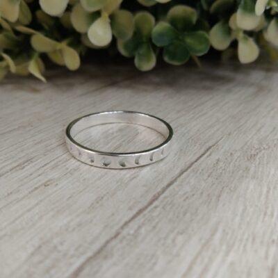 Anillo plata medio cintillo fase lunar nro 23