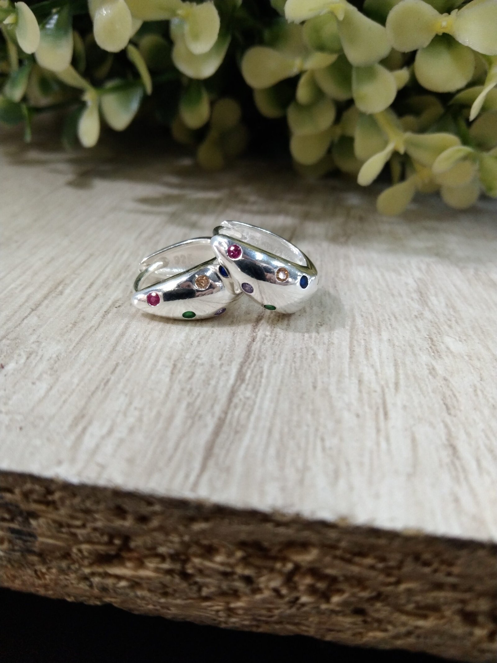 Aros plata argolla huggie circones colore
