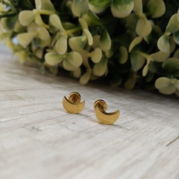 Aros baño en oro tope lunas 4 x 6 mm