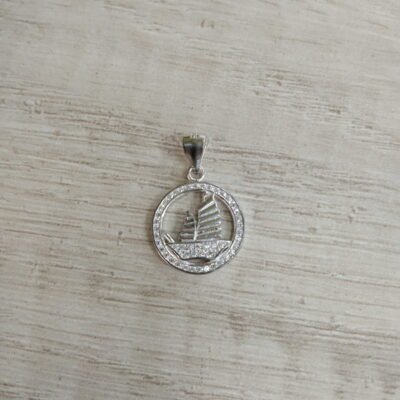 Colgante plata Velero circones