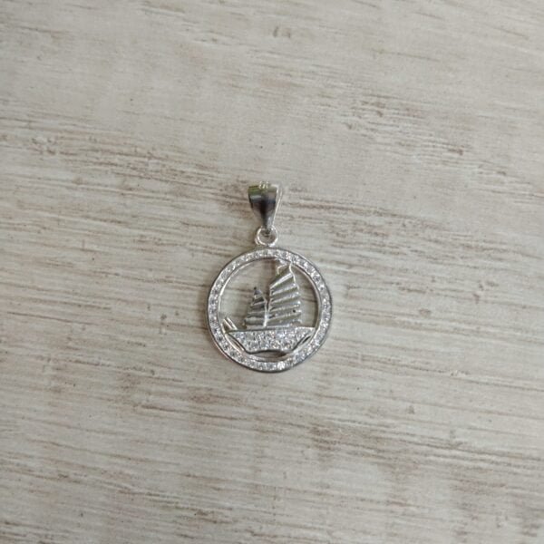 Colgante plata Velero circones