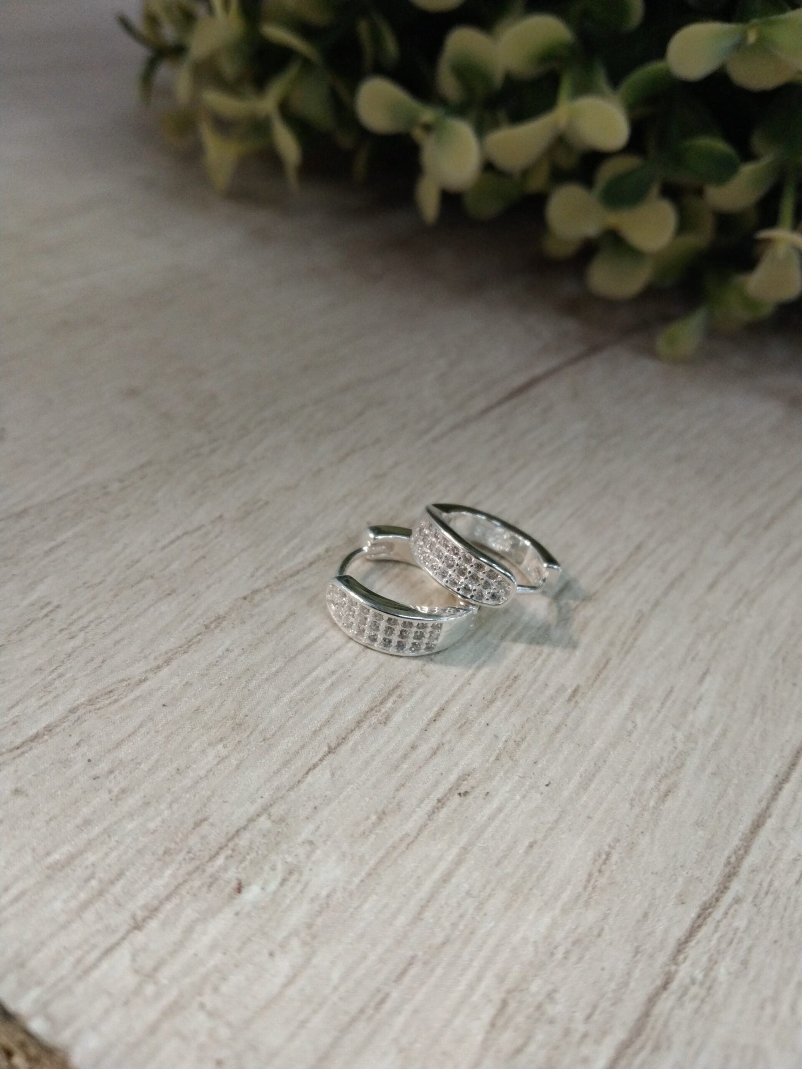 aros plata huggie circones