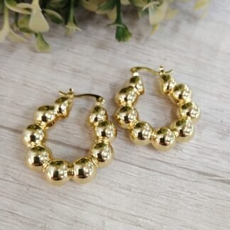 Aros ba?o en oro argollas esferas 29 mm