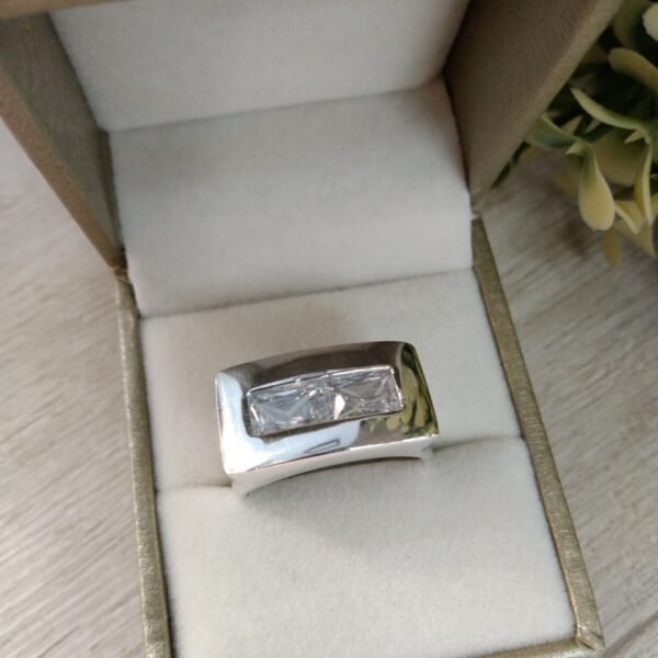anillo plata rectangular