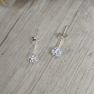 Aros plata esferas microcristales 4mm