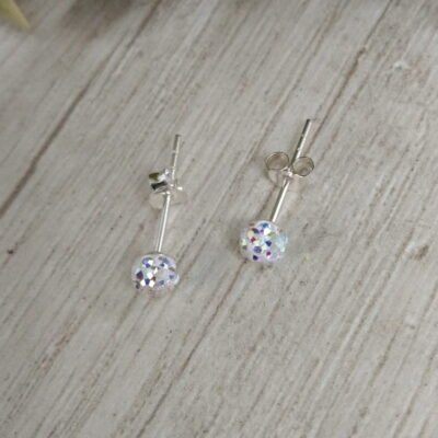 Aros plata esferas microcristales 4mm