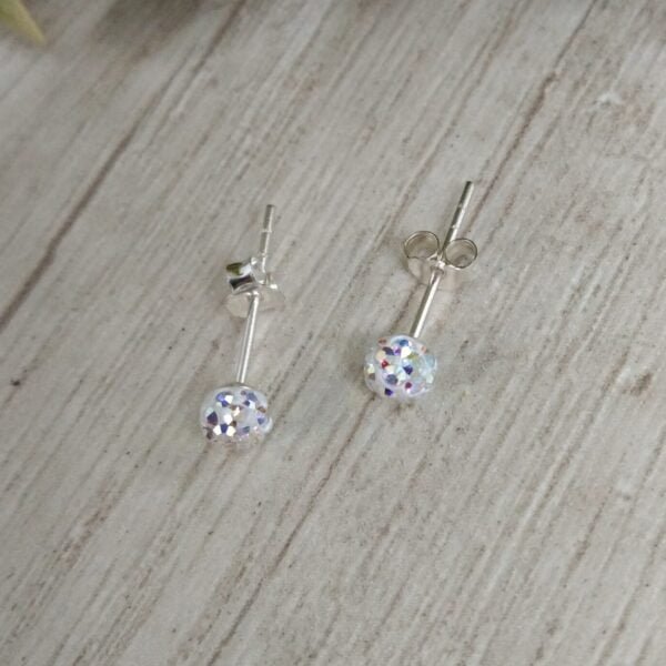 Aros plata esferas microcristales 4mm