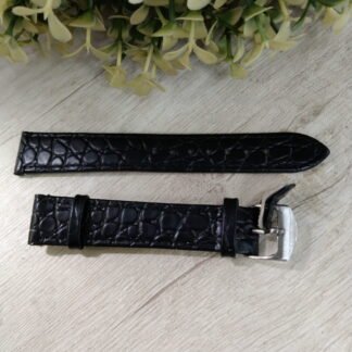Correa reloj JC cuero negra rugosa 18 mm