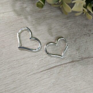 Aros plata argollas coraz?n