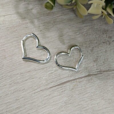 Aros plata argollas coraz?n