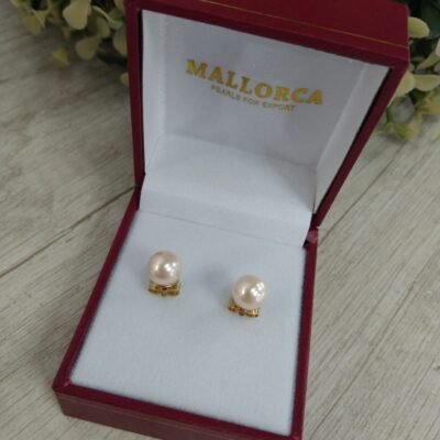 Aros Mallorca perla 7 mm enchapado en oro