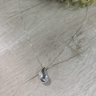 Collar plata gota chunky