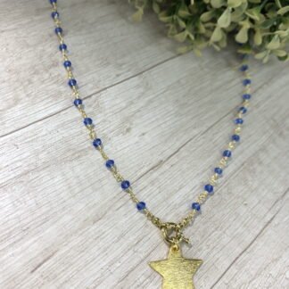 Collar Estrellas cristales azules