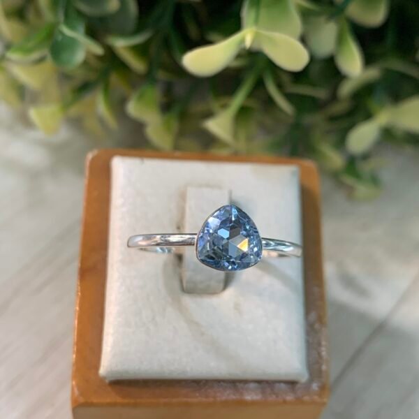 Anillo plata Cristal aguamarina