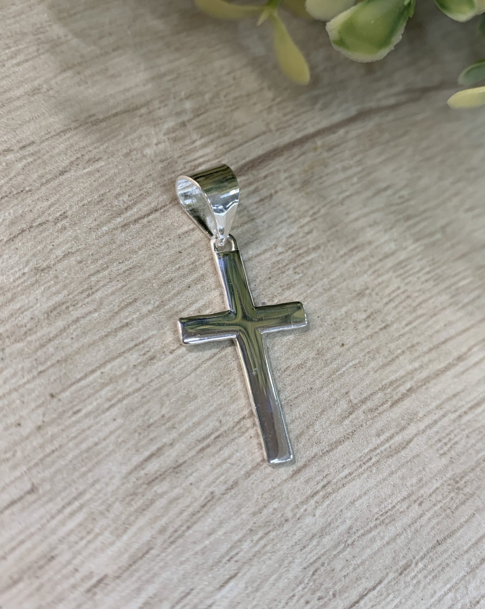 Colgante plata Cruz lisa