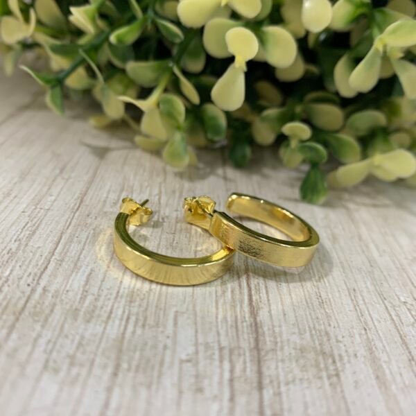 Aros semiargolla lis baño en oro