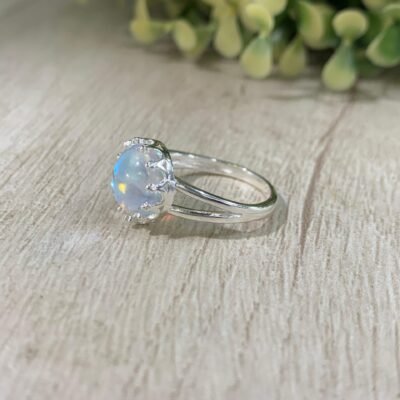 Anillo plata cristal tornasol n?15