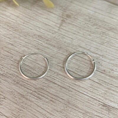 Aros argolla plata lisa 14mm