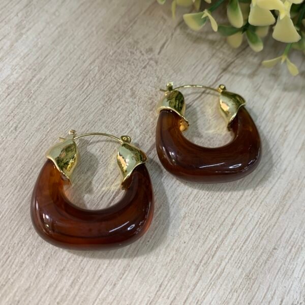 Aros argollas baño en oro Canela