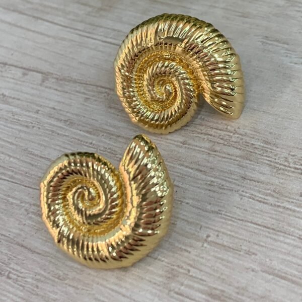 Aros Caracola Ba?o en oro