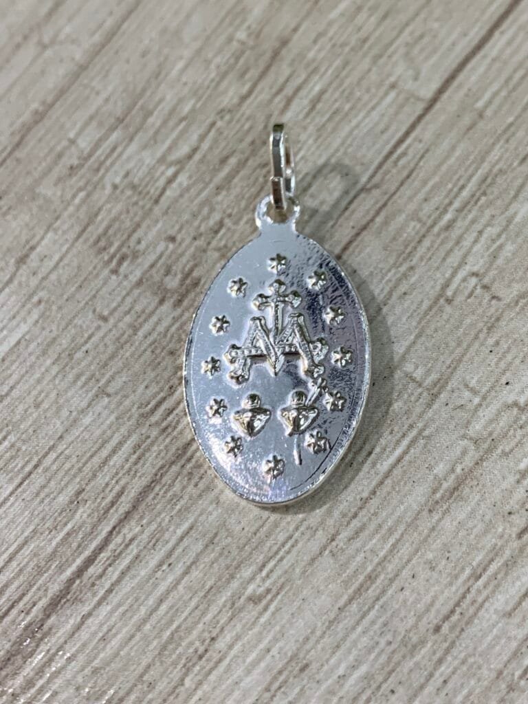 Colgante plata escapulario virgen de los rayos 14 x 25 mm