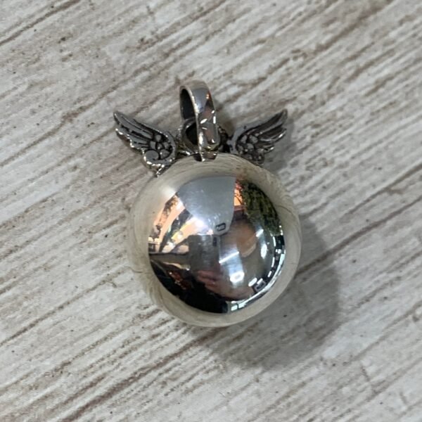 Colgante plata Llamador de ?ngeles liso con alas
