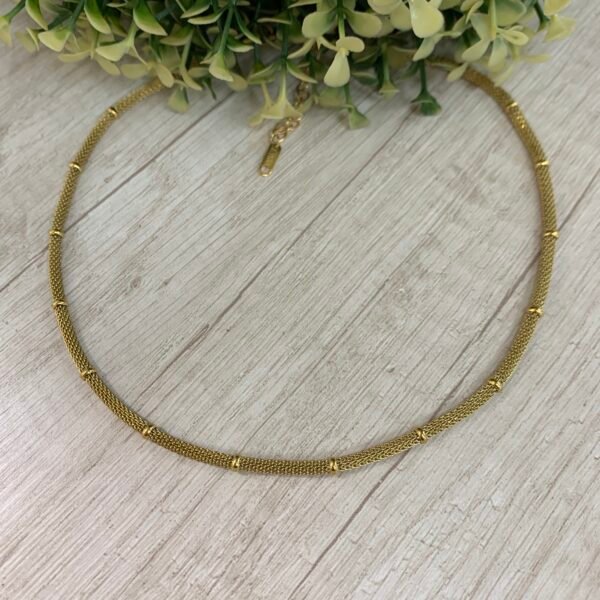 Collar acero dorada serpiente malla