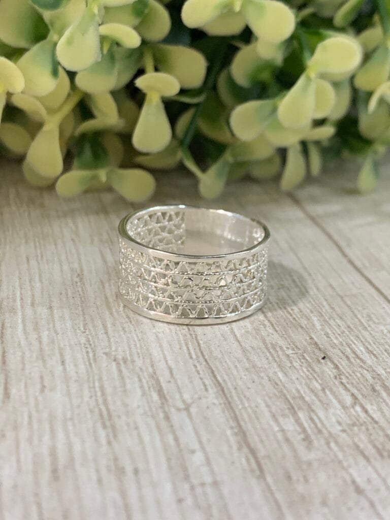 Anillo plata filigrana nro 13