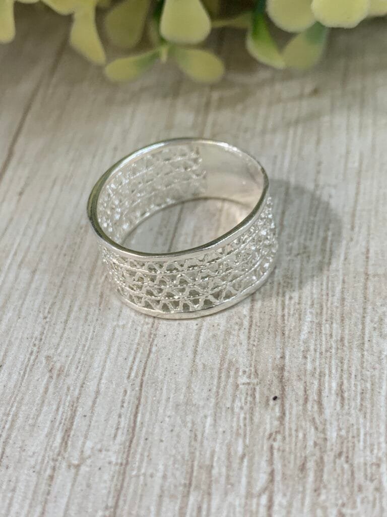 Anillo plata filigrana nro 13