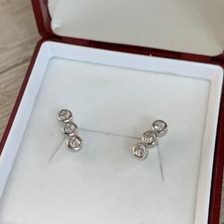 Aros plata rodinada Triple punto luz