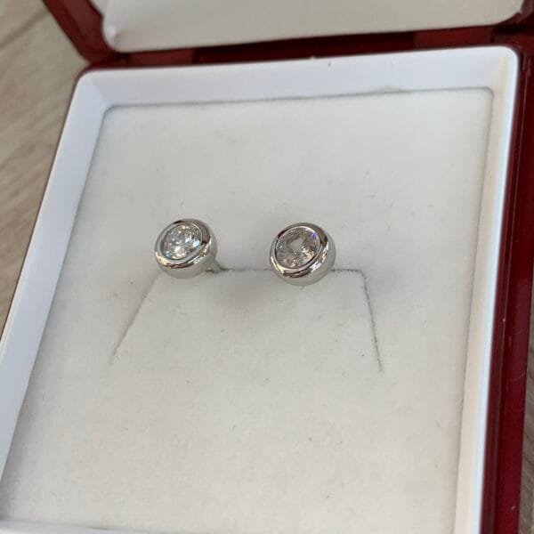 Aros plata rodinada punto de luz 5mm