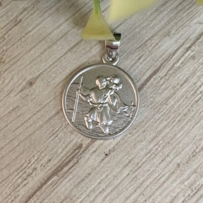 Colgante plata rodinada San Crist?bal