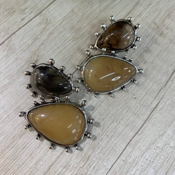 Aros Doble Gota caramelo en fantasía fina