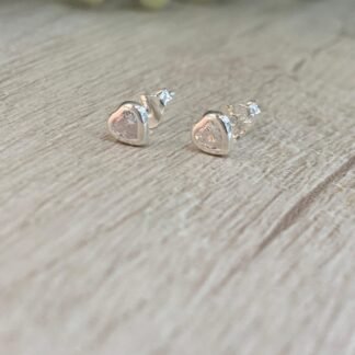 Aros plata corazon circon 4 x 5 mm