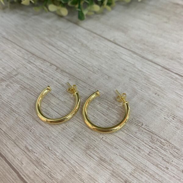 Aros Semiargolla lisa Baño en Oro 26mm