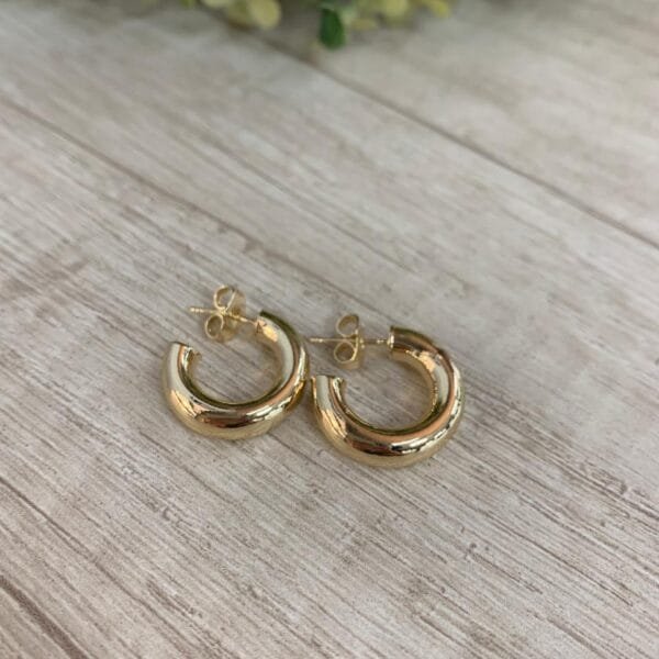 Aros Semiargolla lisa Baño en Oro 20.5mm