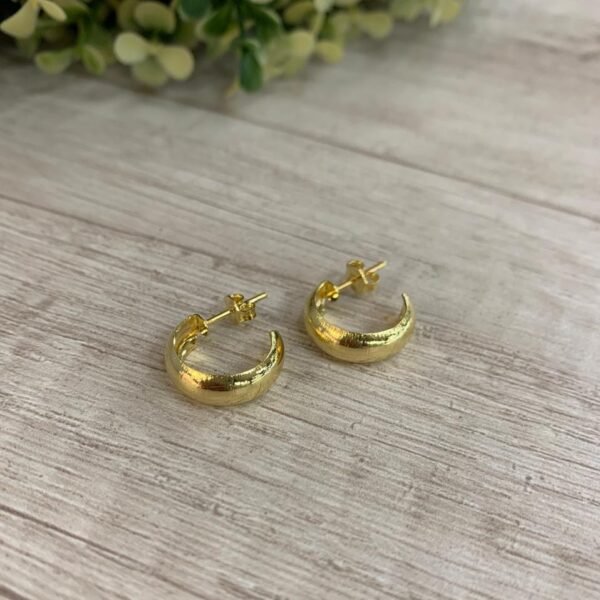 Aros Semiargollas lisa Baño en Oro 16.5mm