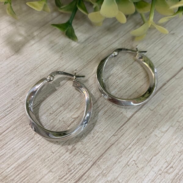 Aros Plata Argolla Torcida 26mm