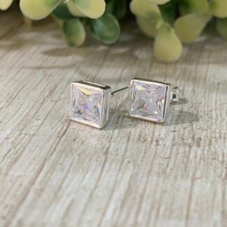 Aros plata circ?n cuadrado 7x7mm