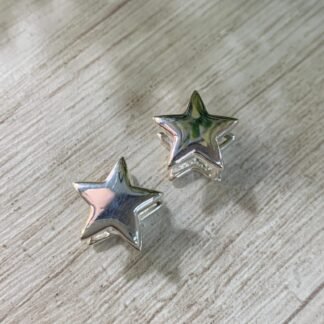 Aros plata estrella broche huggie