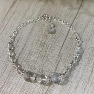 Pulsera plata cristales transparentes