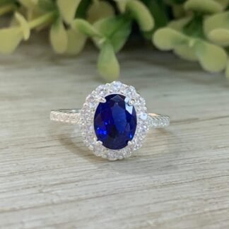 Anillo Plata Circ?n azul n?16