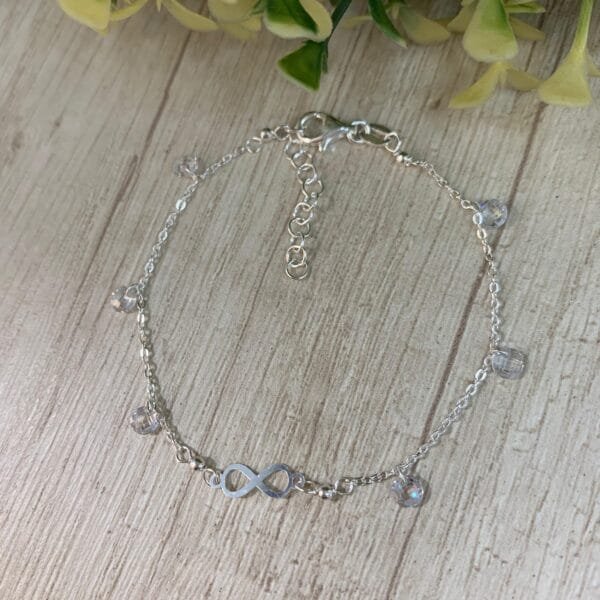 Pulsera plata Infinito con cristales