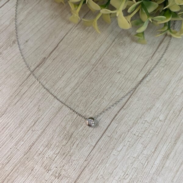 Collar Plata Rodinada Punto de Luz