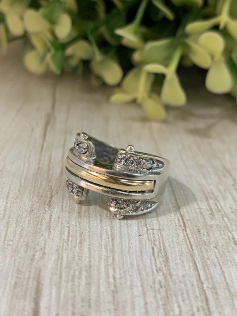 Anillo Plata con oro n?15
